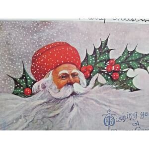 Santa Claus Christmas Postcard Fantasy Ullman St Nicks Head Mountain Beard 1906